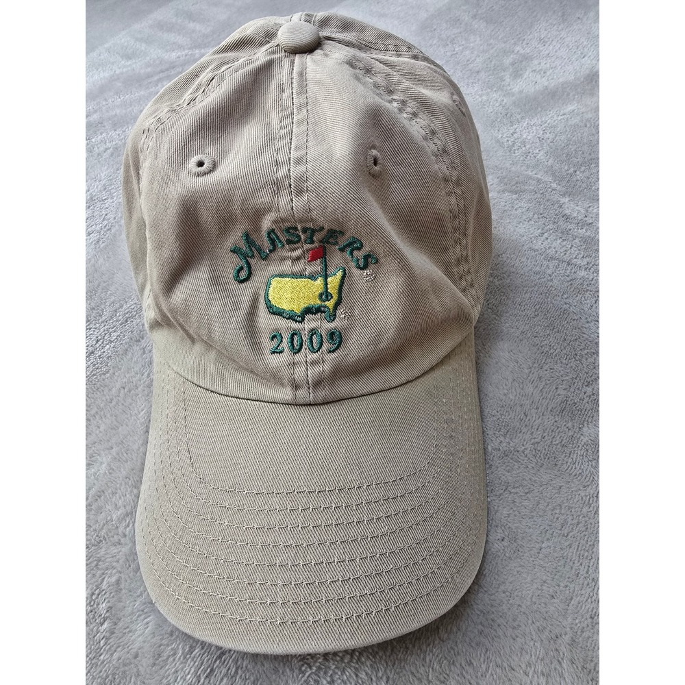 Masters 2009 Golf Tournament Hat Cap Strapback Tan Khaki American‎ Needle
